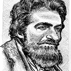 Federzeichnung Portrait von Hanno, dem Tuchhändler